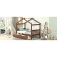 thumbnail image 5 of Twin Size Wooden House Bed with Drawers, Walnut 99AAL, 5 of 9