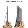 thumbnail image 5 of 3 Slots Bamboo Wood Vertical Laptop Stand, Adjustable Wooden Laptop Holder, Non-Slip Laptop Dock Compatible with Apple MacBook, Microsoft Surface, Gaming Laptops, IPad, Tablets, 5 of 5