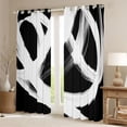 thumbnail image 2 of Castle Fairy White Stripes Blackout Curtains Set of 2 (52x84 Each),Vintage Window Curtains, 2 of 6