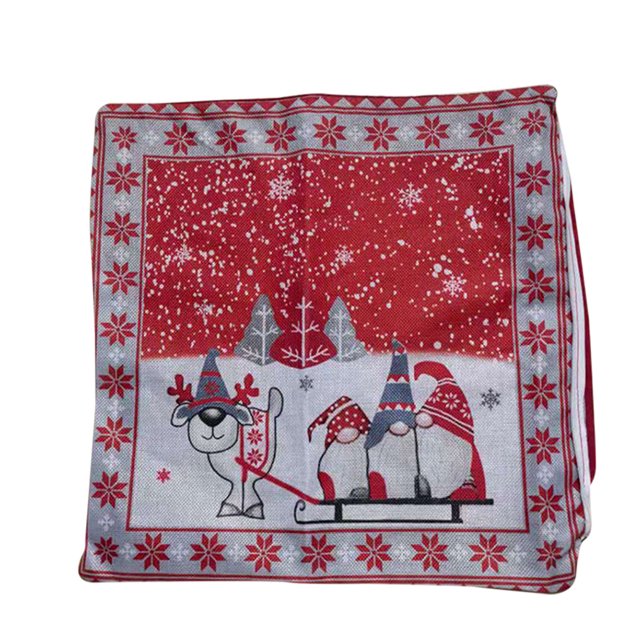 Yuarrent Funda de almohada de Navidad para el hogar, adorno de Festival Adorable, fundas de almohadas de Navidad, funda de cojín, fundas de cojines de Kits de decoración para fiestas Gris Yuarrent HA069751-02