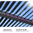 thumbnail image 6 of PURPLE LEAF 10' x 12' Solar Louvered Pergola with LED String Lights and Control Panel Aluminum Outdoor Pergola with Adjustable Hardtop Roof for Patio Deck Garden Yard Gray, 6 of 9