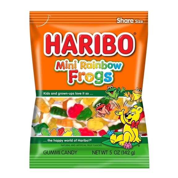 Haribo, Mini Rainbow Frogs Gummi Candy, 5Oz (142G)
