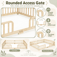 thumbnail image 4 of Miniyam Queen Size Kids Floor Bed with Guardrails, Low-to-Ground Montessori Wood Bed, Natural, 4 of 7