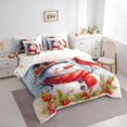 thumbnail image 4 of Homewish Kawaii Xmas Robin Twin Bedding Sets 7-Piece, Cartoon Christmas Snowman Bedding Comforter Set, Teens Kids Boys Girls Reversible Sheet Sets, Lightweight Room Decor, 4 of 8