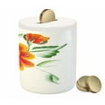 thumbnail image 3 of Garden Piggy Bank, Watercolor Painting of Daffodils with Green Leaves Aquarelle Flora Bouquet, Ceramic Coin Bank Money Box for Cash Saving, 3.6" X 3.2", Orange Green, by Ambesonne, 3 of 4