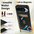 thumbnail image 5 of Dteck Case for Google Pixel 9A,Magnetic Leather Flip Case Card Slot Wallet Shockproof Rubber Stand Back Cover for Google Pixel 9A,Black, 5 of 8