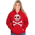 thumbnail image 4 of Skeleton Skull Crossbone Heart Symbol Zip Hoodie Sweatshirt Women Brisco Brands M, 4 of 6