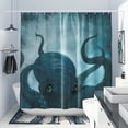 thumbnail image 3 of Navy Blue Nautical Octopus Shower Curtains for Bathroom Cool Ocean Kraken Deep Sea Anime Theme Funny Octopus Bathroom Decor Polyester Fabric-72" x 72", 3 of 6