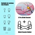 thumbnail image 2 of Bahomeck Drink Coasters Set Of 6 With Holder Yellow And Blue Bird Sitting On Cherry Blossom Tree Water Absorbent Ceramic Coasters Tabletop Protection,Suitable For Various Cup,Home Decor, 2 of 4