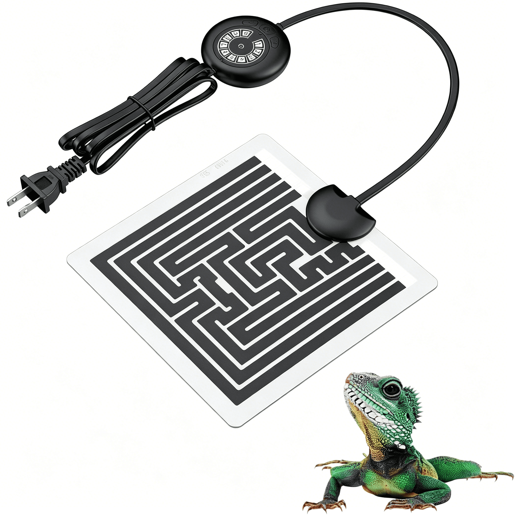 HIBIBUD 5 W Reptile Heat Pad with Thermostat 5.9x5.5 Inch Reptile Heating Pad Under Tank Terrarium Reptile Heat Mat for Turtles Frogs Snakes Lizards Geckos Hermit Crabs&Spiders