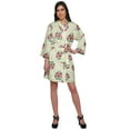 thumbnail image 1 of Moomaya Short Robe For Women Plus Size Printed Cotton Robe Lightweight Nightwear, 1 of 5