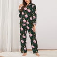thumbnail image 2 of Disketp Pink Sleeping Fox Pajamas Set Long Sleeve Sleepwear Womens Button Down Nightwear Pj Sets-{designName}-XX-Large, 2 of 7