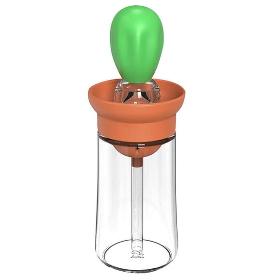 Glass Olive Oil Dispenser Bottle with Brush 2 in 1 Silicone Dropper Measuring Cooking Oil Dispenser Bottle for Kitchen Cooking BBQ Baking Grill Pastry Brush (1PC Green)