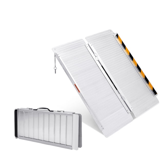 3FT Aluminum Folding Wheelchair Ramp – 600lbs Heavy Duty, Portable, Non-Slip Threshold, Lightweight, Safe Design with Safety Lock, For Home, Doorways, Steps, Cars – 3 feet | 36 x 29.2 x 2 |