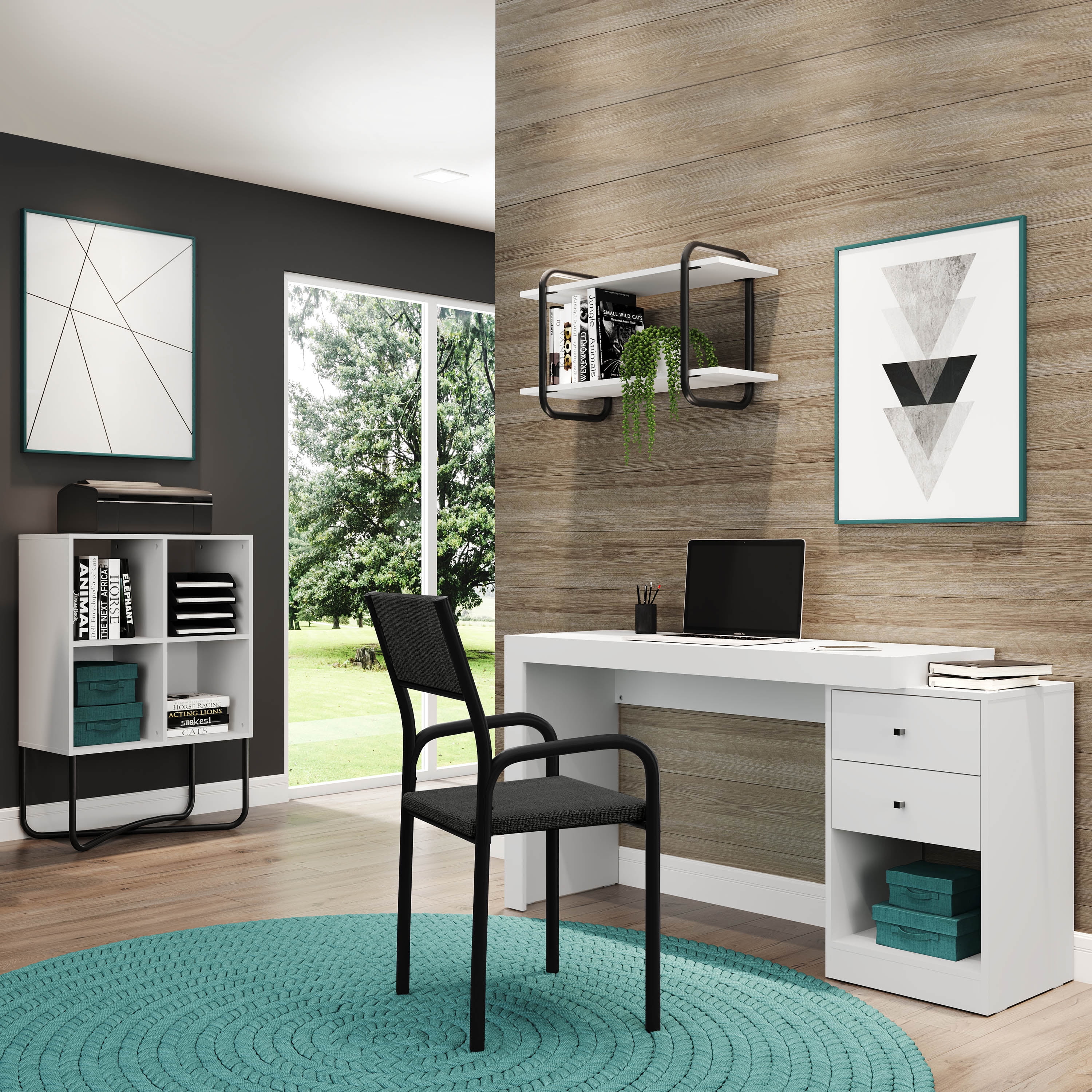 Expandable Home Office Desk, Heavy-Duty Engineered Wood Writing Table with 2 Storage Drawers & Open Bottom Shelf, Modern Expandable Workstation for Cassa Collection