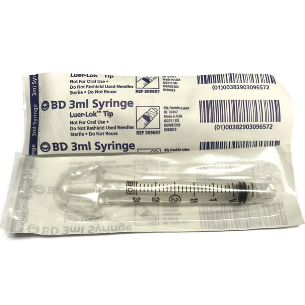 New Sterile Sealed 100 3 Ml Syringes Only Luer Lock Tip No Needle Disposable Pack Of 100 Syringes Walmart Com Walmart Com