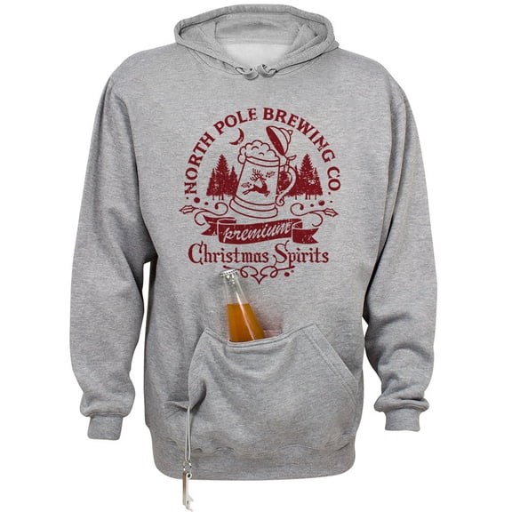 North Pole Brewing Co Beer Holder Tailgate Hoodie Sweatshirt Unisex Large Oxford