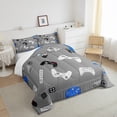 thumbnail image 4 of Erosebridal Video Game Comforter Set Console Gamer Gray Bedding Set Various Gamepad Comforter Modern Game Controller Decor Quilt Set Bedroom Collection 3Pcs Full Size,Reversible, 4 of 7