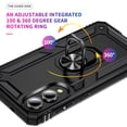 thumbnail image 4 of Dteck Case for Samsung Galaxy S25 Edge,Military Grade Drop Impact Case 360 Metal Rotating Ring Kickstand Holder Armor Heavy Duty Shockproof Cover for Galaxy S25 Edge,Black, 4 of 7