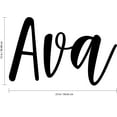 thumbnail image 3 of Vinyl Wall Art Decal Girls Custom Name - ’AVA’ Custom Text Name - 12" x 23" - Girls Bedroom Vinyl Wall Decals - Cute Wall Art Decals for Baby Girl Nursery Room Decor (12" x 23"; Black Cursive), 3 of 5