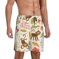 thumbnail image 2 of Xecao Monkeys in the Jungle Print Men's Sleepwear Shorts Pajama Bottom Lounge Short nightwear with Convenient Pockets for Relaxed Home Wear-X-Large, 2 of 6