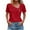 Red, variant on LYXSSBYX Summer Tops for Women 2024 Short Sleeve Women's Loose Summer Casual Solid Color V-Neck Short Sleeved T-Shirt Top