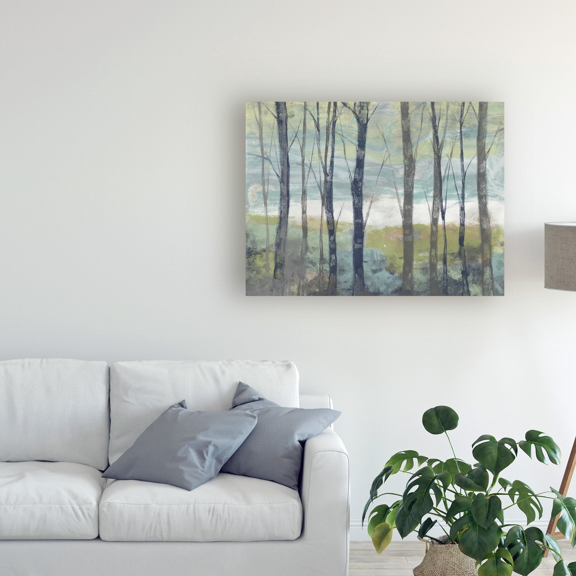 Trademark Fine Art 'Pastel Birches I' Canvas Art by Jennifer Goldberger