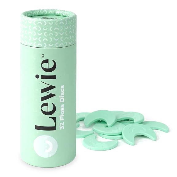 Lewie Eco-Friendly Biodegradable Plastic Dental Floss Picks with Travel Dispenser, 32 Count