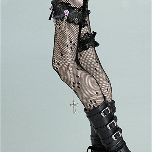 Dollmore modelo de ropa Tamaño de la muñeca - Cinta de encaje de cadena de media (negro) Dollmore 799924271374