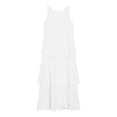thumbnail image 6 of Uscallm Women's Sleeveless Maxi Dresses Round Neck Flowy Layered Boho Beach Vacation Casual Long Loose Sundresses Solid Summer Formal Dress, White S, 6 of 7