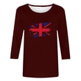 thumbnail image 4 of Blusas para Mujeres Casual 3/4 Manga Cuello Redondo Impreso Suelto, Mujer 3/4 Manga Tops Y Blusas para Diario, 4 of 4