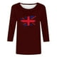thumbnail image 2 of Blusas para Mujeres Casual 3/4 Manga Cuello Redondo Impreso Suelto, Mujer 3/4 Manga Tops Y Blusas para Diario, 2 of 4