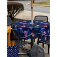thumbnail image 4 of Outdoor Tablecloth with Umbrella Hole and Zipper, Jellyfish Square Table Cloth 60x60 Inch Waterproof Tablecloth, Blue Urple Orange Ocean Starry Sky Coastal Picnic Table Cover for Patio Camping, 4 of 7