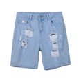 thumbnail image 2 of Mens Shorts Summer Loose Ripped Denim Shorts Casual Trendy Jeans for Men Light Blue 28, 2 of 3