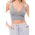 thumbnail image 6 of Made by Olivia Women's Solid Knit Ribbed Seamless Double Strap Triangle Brami Crop Tank Top, 6 of 6