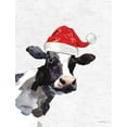 thumbnail image 2 of Lettered and Lined 15x18 White Modern Wood Framed Museum Art Print Titled - Christmas Cow, 2 of 4