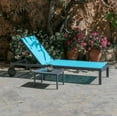 thumbnail image 3 of PURPLE LEAF Outdoor Chaise Lounge Chairs Set Aluminum Adjustable Recliner with Wheels and Table for Poolside Beach Patio Reclining Sunbathing Lounger, Turquoise Blue, 3 of 11