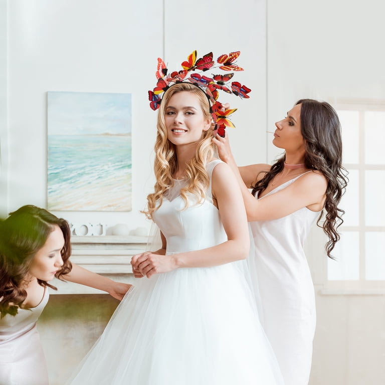14# Bridal hair band Amazon.com : SWEETV Flower Bridal Headbands Ivory-Wedding  main image 4