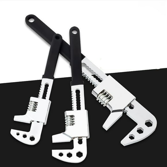 Uklsqma F-Type Adjustable Wrench Zzr241042433 | Multi-Functional High-Carbon Steel Tool with Turbine Sliding Adjustment | Hex Wrench Function Ergonomic Tpr Grip Rust-Resistant Matte Finish for Plu