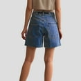 thumbnail image 5 of WAYUTE Womens Shorts Summer Shorts High Waist Straight Leg Denim Shorts with Belt Tie Casual Vacation Travel Everyday Wear Comfortable Stretchy Pocket, 5 of 6