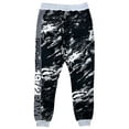 thumbnail image 3 of Ecko Unltd Men's Sweatpants Marble Coloblock Panel Stitched Fleece Jogger (Small, White Marled/Black), 3 of 5