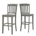 thumbnail image 5 of Weston Home Farmhouse Slat Back 29" Wood Bar Stool, Set of 2, Antique Grey, 5 of 6