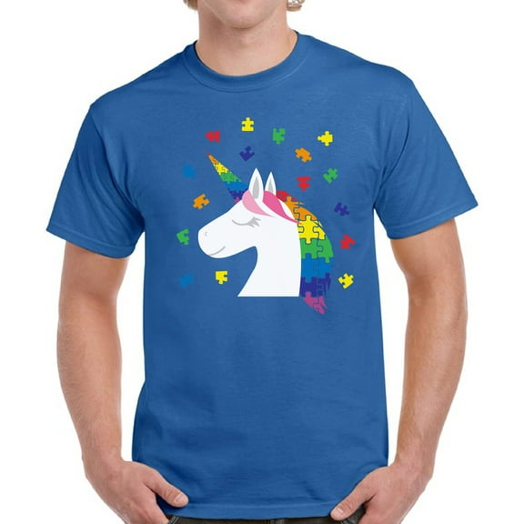 Autism Men T-Shirt Autism Unicorn Color Puzzle S M L XL 2XL 3XL 4XL 5XL Awareness Graphic Tee