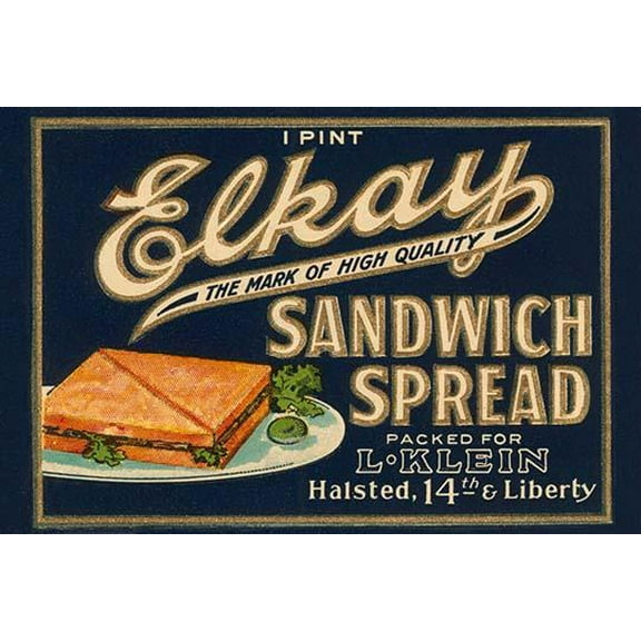 Elkay Sandwich Spread- Fine Art Canvas Print (20" x 30")