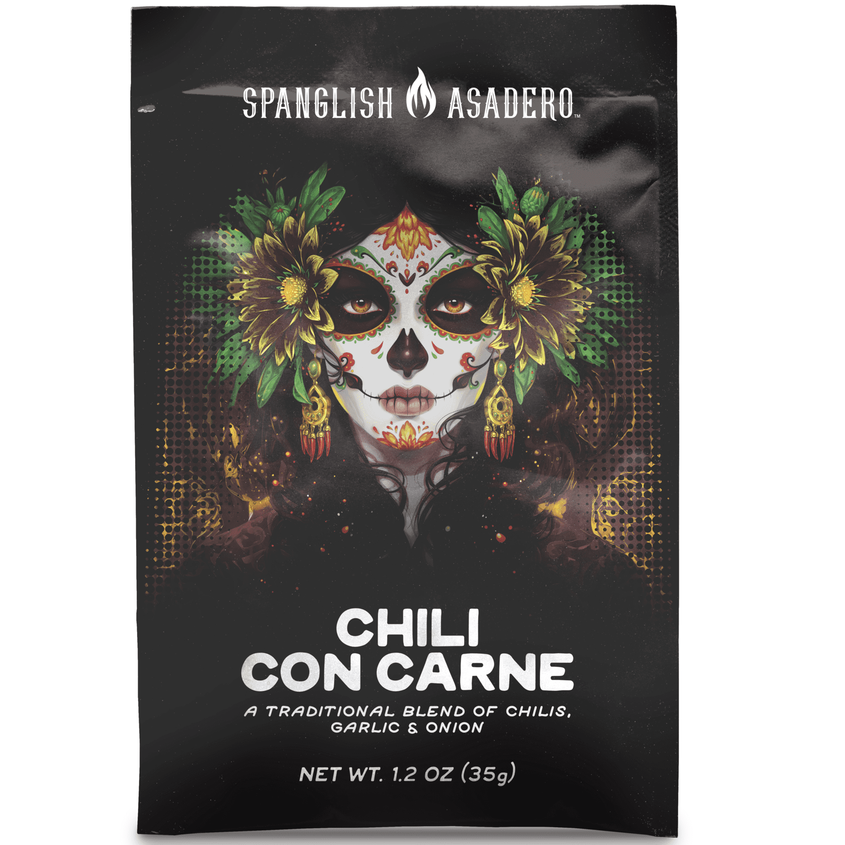 (5 pack) Spanglish Asadero Chili Con Carne Seasoning Blend with Chilis, Garlic, and Onion, 1.2 oz Packet