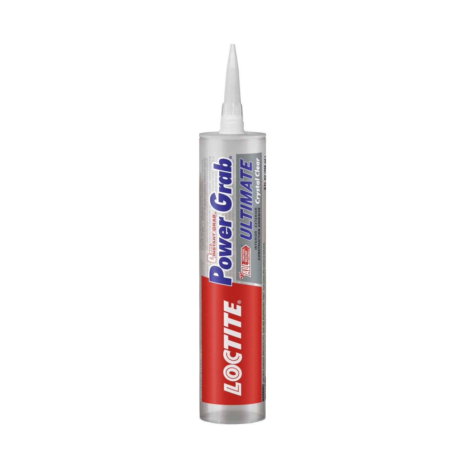 Geheugen bekennen Coöperatie Loctite Power Grab Construction Adhesive Ultimate Crystal Clear, Clear 9 fl  oz Cartridge - Walmart.com