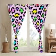 thumbnail image 4 of YST Girls Rainbow Cheetah Print Curtains & Drapes Colorful Leopard Print Blackout Curtains, Woodland Jungle Curtains Cheetah Black Out Curtains, Wild Safari Animal Window Drapes, 4 of 6