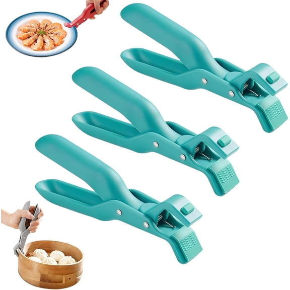 3 Pcs Hot Plate Grippers, 2026 Upgraded Multi Purpose Hot Plate Gripper, Anti-Scald Bowl Clip Silicone Non-Slip Hot Dish Plate Holder Tongs Kitchen Utensil for Bowls,Pans