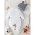 thumbnail image 3 of Wassery Baby Boys Girls Rompers Newborn Fall Winter Jumpsuits Long Sleeve Round Neck Bear Pattern Bodysuit Hat Infant Casual Cute Clothes 0-18 Months, 3 of 8