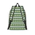 thumbnail image 2 of Picia Light Green Squares Printed Canvas Daypack - Stylish and Durable Vintage Compact Backpack - Class, Work, Travel, or Laptop Bookbag,Organized Compartments-Medium, 2 of 6